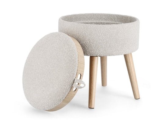 Tabouret réversible gris beige