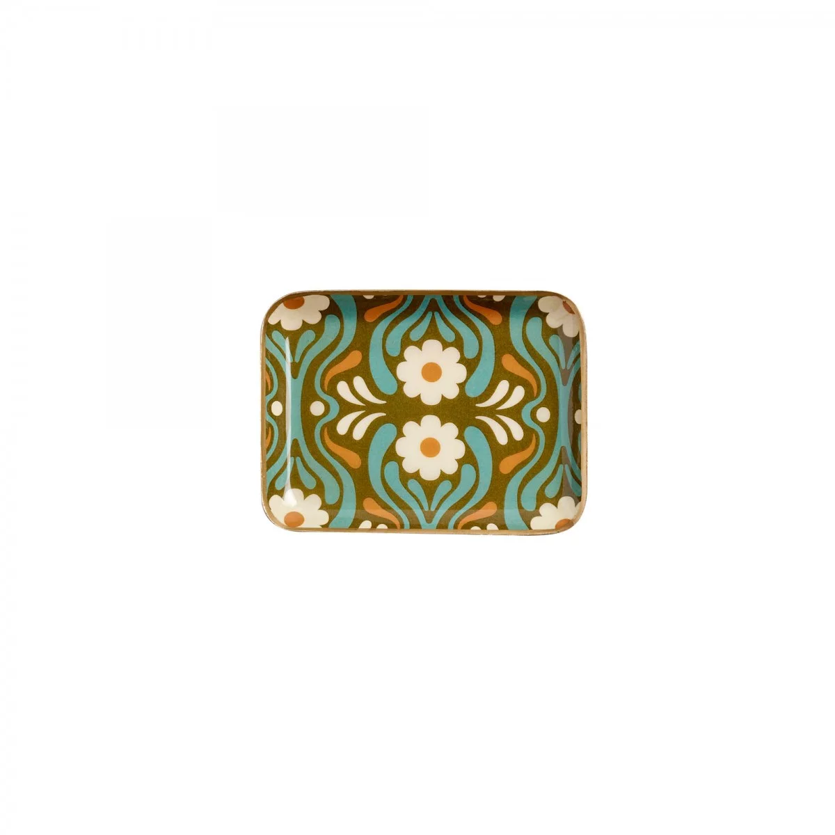 Plateau fleurs kaki S