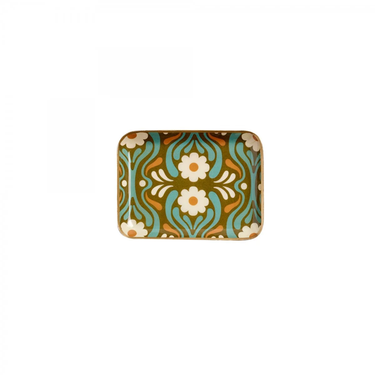 Plateau fleurs kaki S