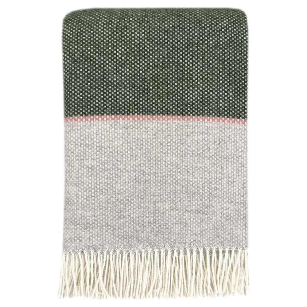 Plaid en laine rose et vert