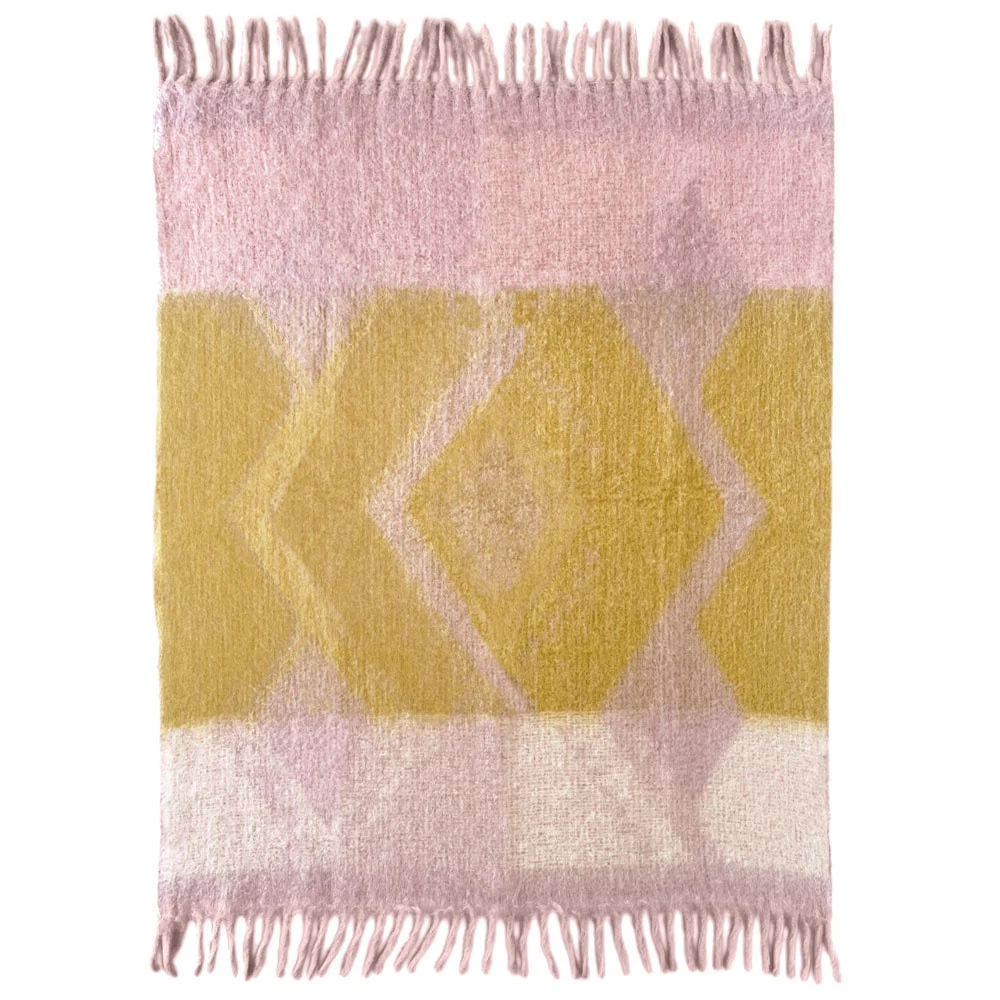 Plaid dégradé rose ocre
