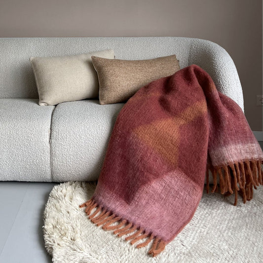 Plaid dégradé rouille rose