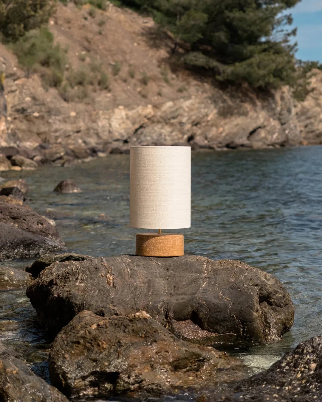Lampe cylindre ambre