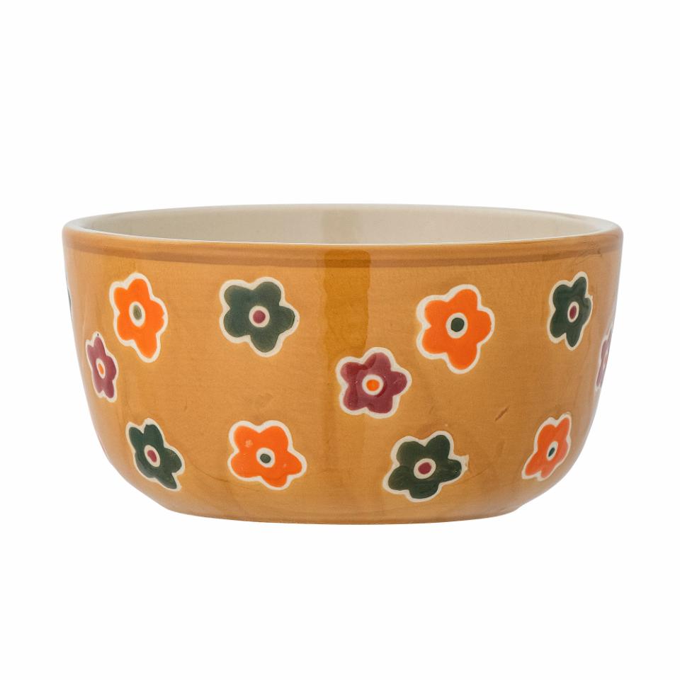 Bol à fleurs marron