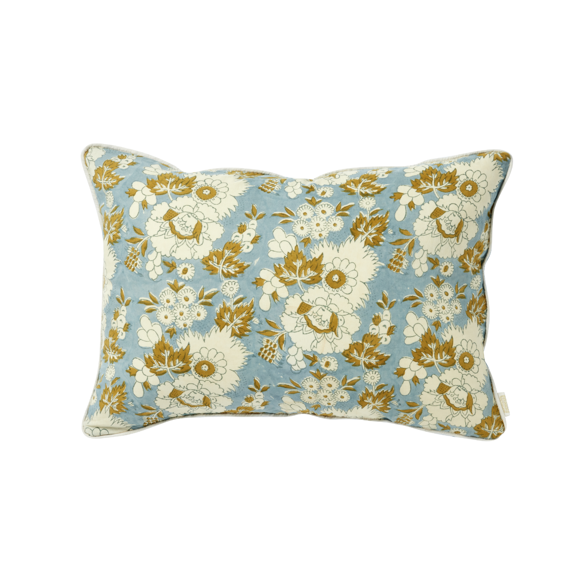 Coussin à fleurs bleu