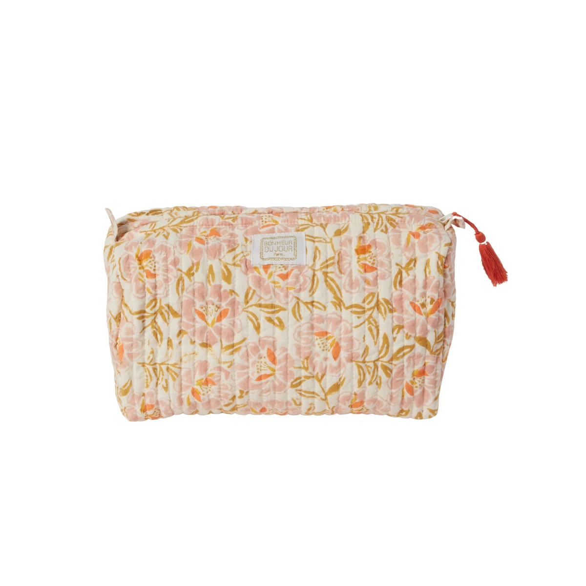 Trousse à fleurs rose