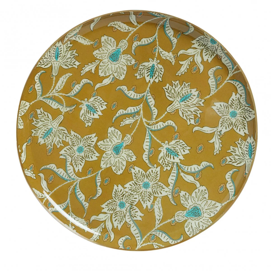 Plateau fleurs rond absynthe L