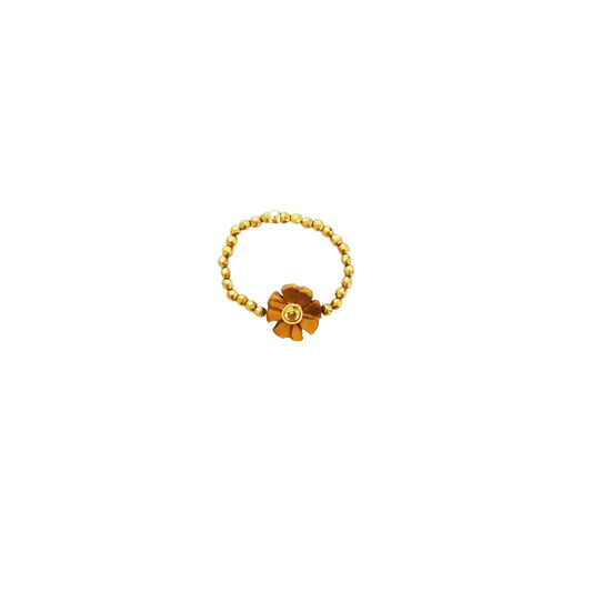 Bague fleur oeil de tigre