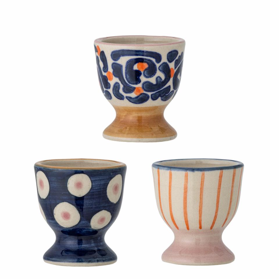 Set de 3 coquetiers peints à la main