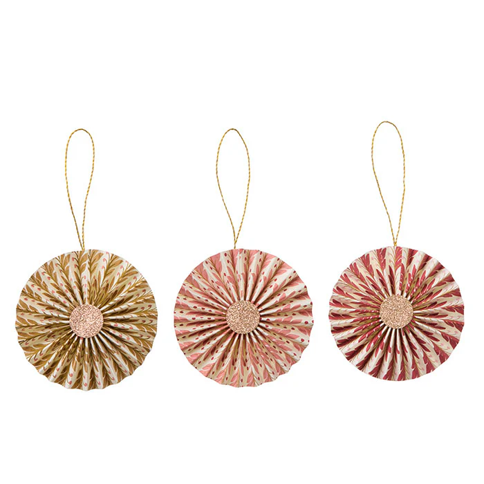 Rosette beige brun rose S - set de 3