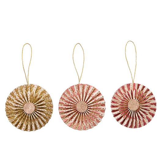 Rosette beige brun rose S - set de 3