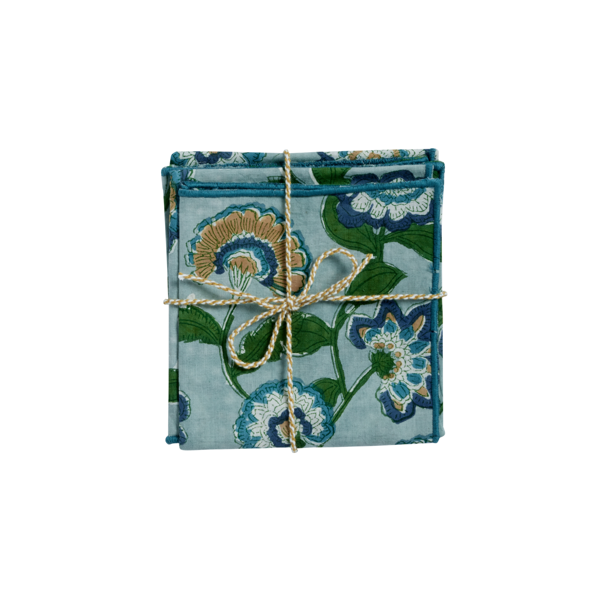 Lot de 2 serviettes coton bleu