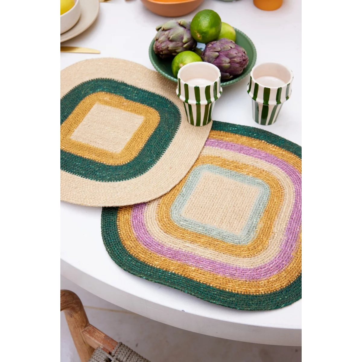 Set de Table vert / mauve
