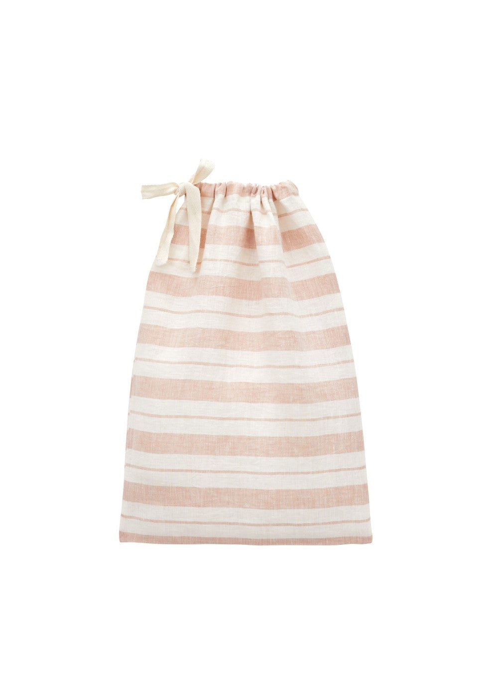 Nappe lin rayé rose nude