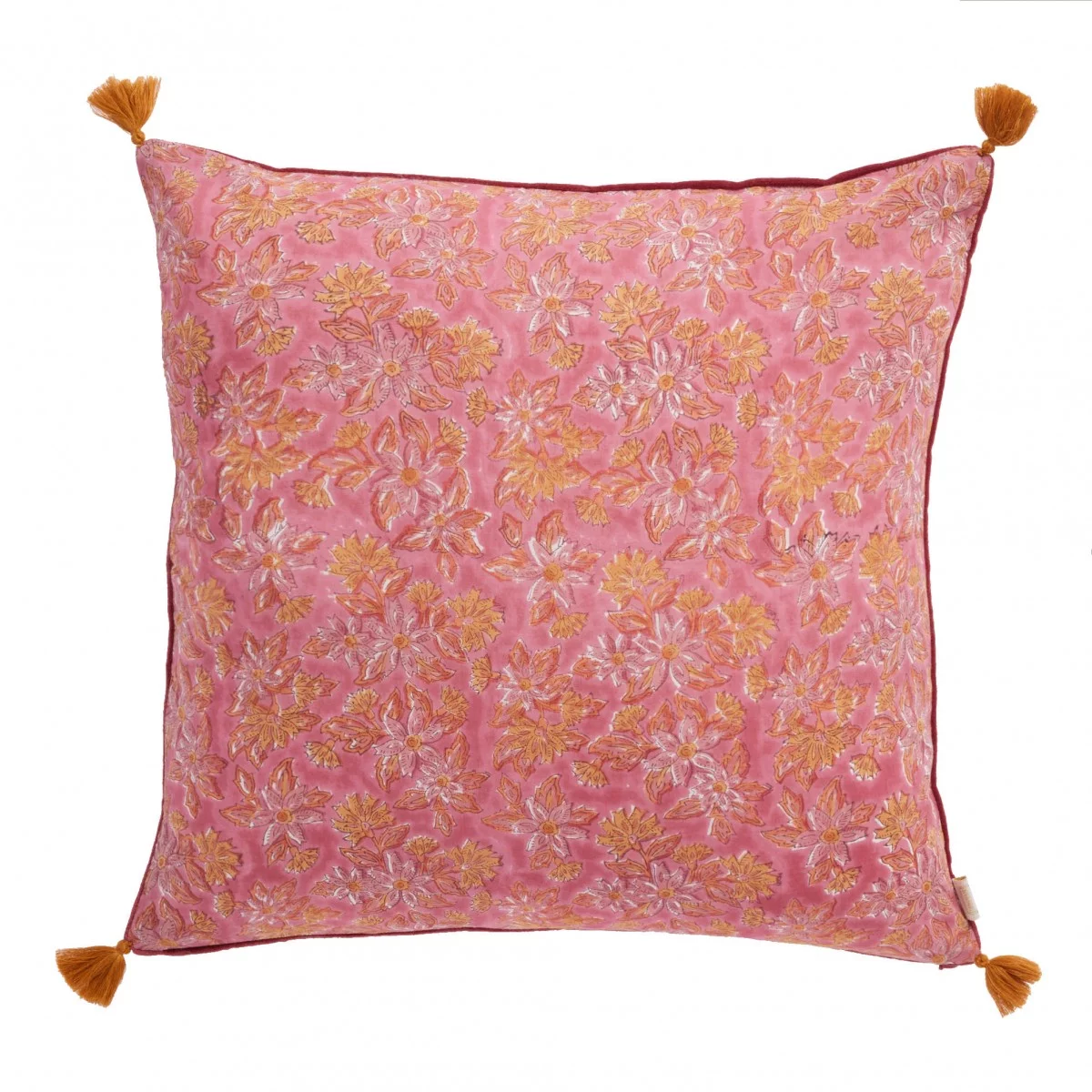 Coussin à fleurs violine