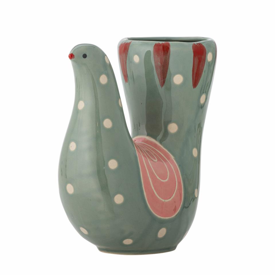 Vase oiseau à pois