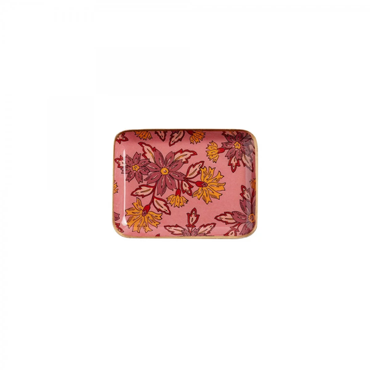 Plateau fleurs bois de rose S
