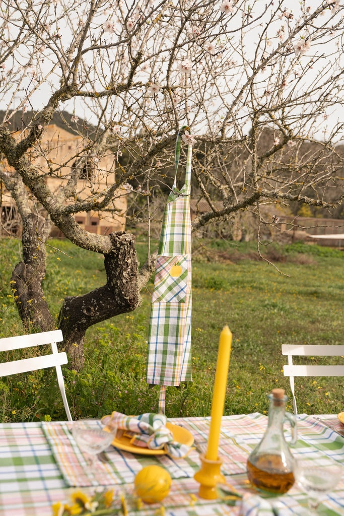 Tablier à carreaux pomme