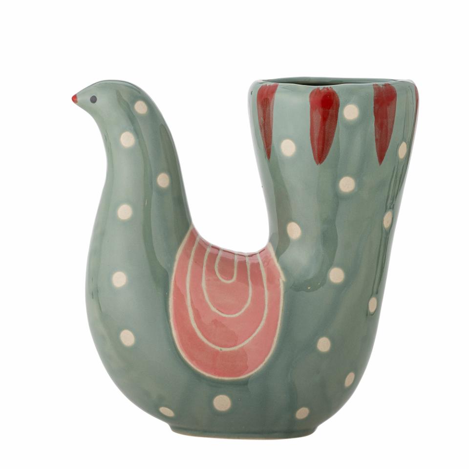 Vase oiseau à pois