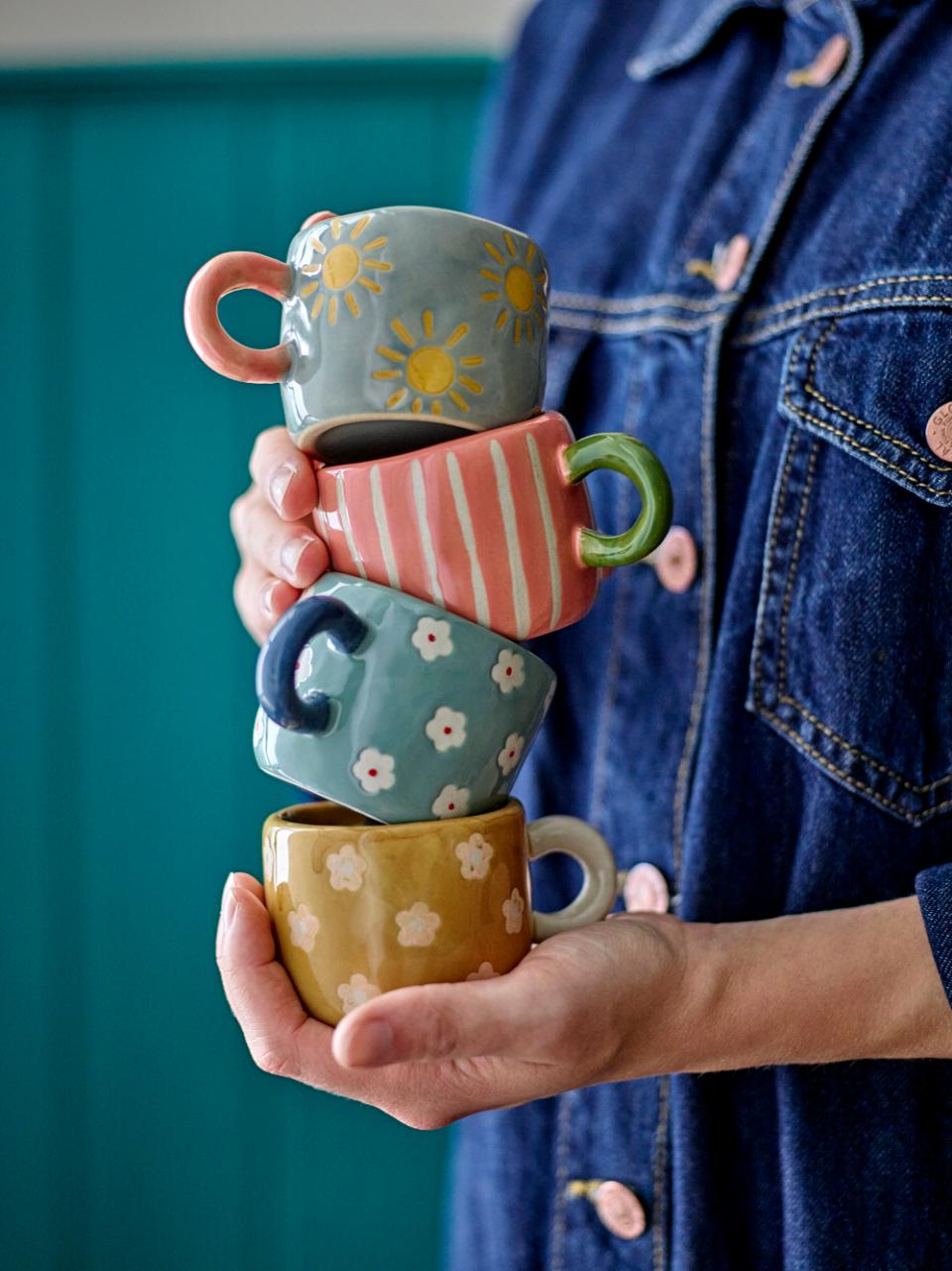 Tasse à rayure rose