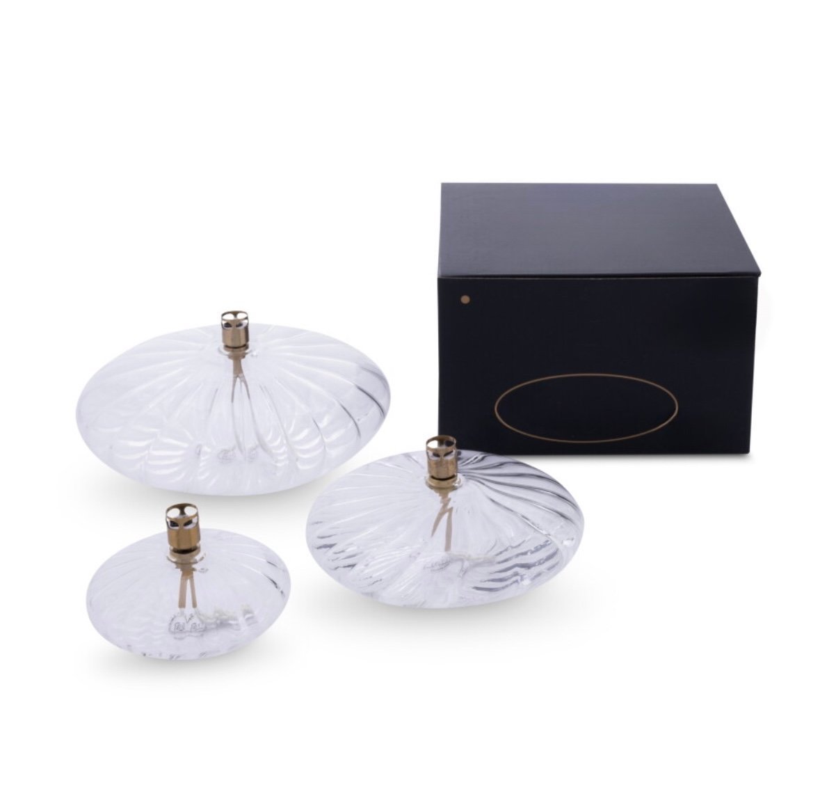 Lampe à Huile Galet Striée - Plusieurs Tailles