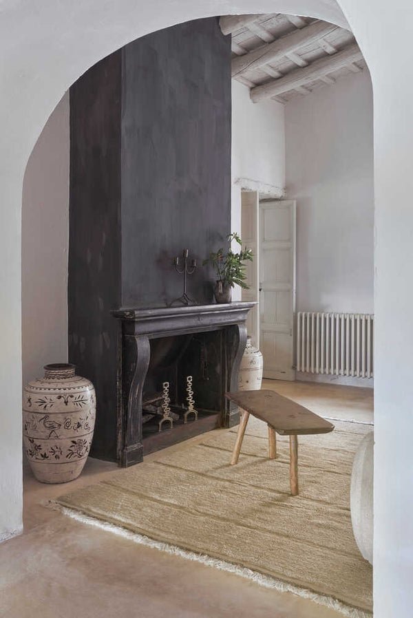 Tapis taupe 100% laine - plusieurs tailles