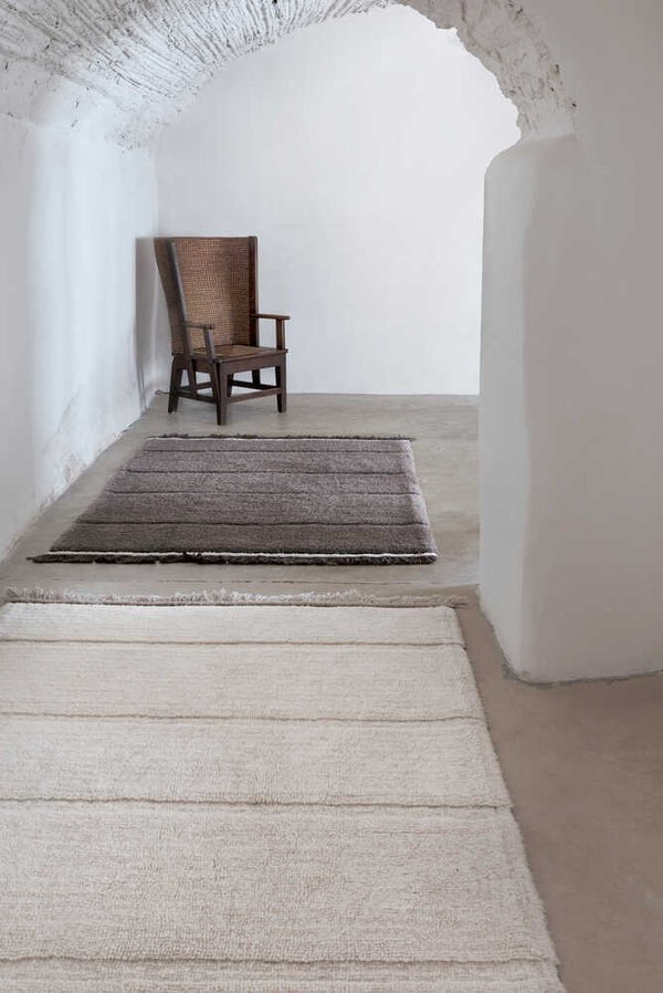 Tapis blanc 100% laine - plusieurs tailles