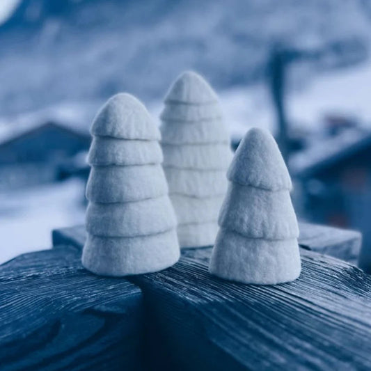 Set de 3 sapins en laine