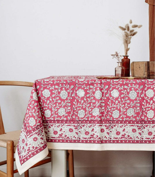 Nappe à fleurs framboise / plusieurs tailles