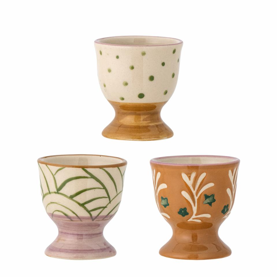 Set de 3 coquetiers peints à la main