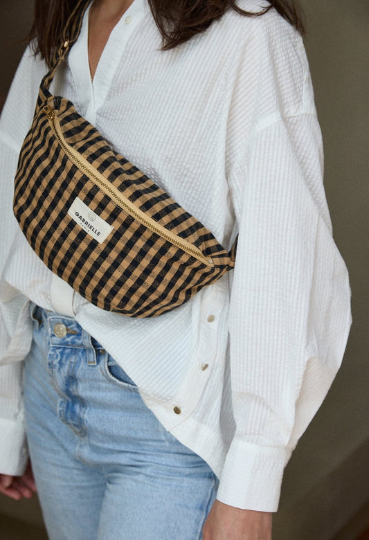 Sac banane vichy café