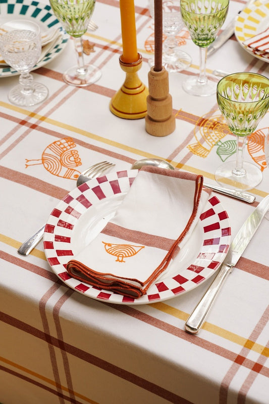 Lot de 2 serviettes brodées