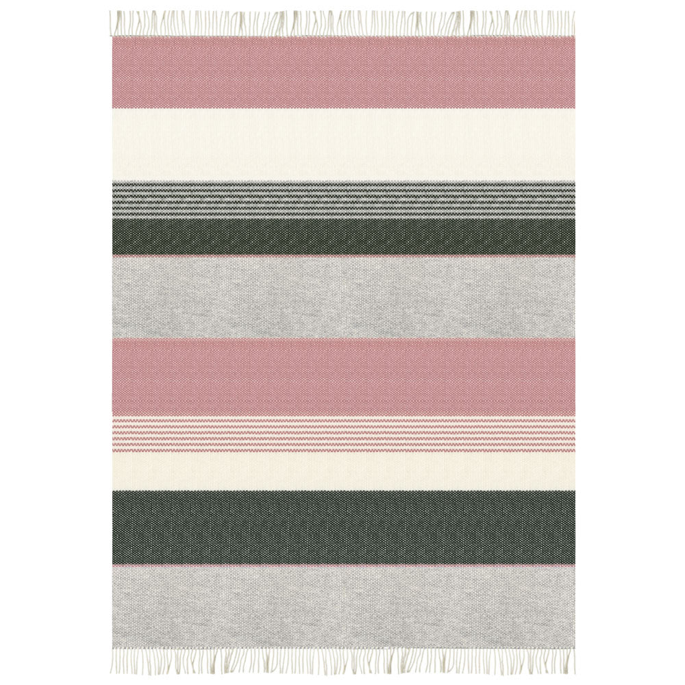 Plaid en laine rose et vert