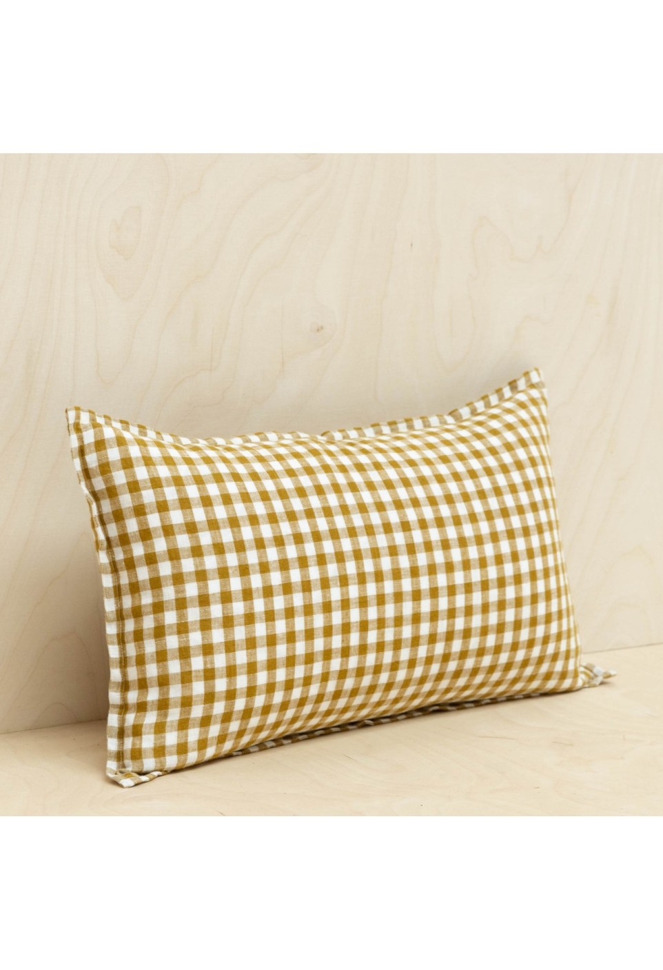 Coussin lin vichy curry