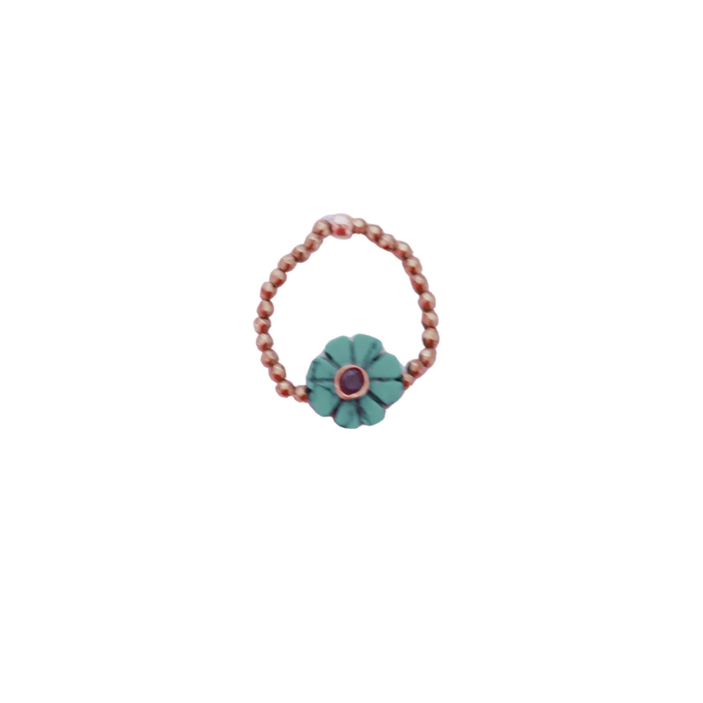 Bague fleur Turquoise