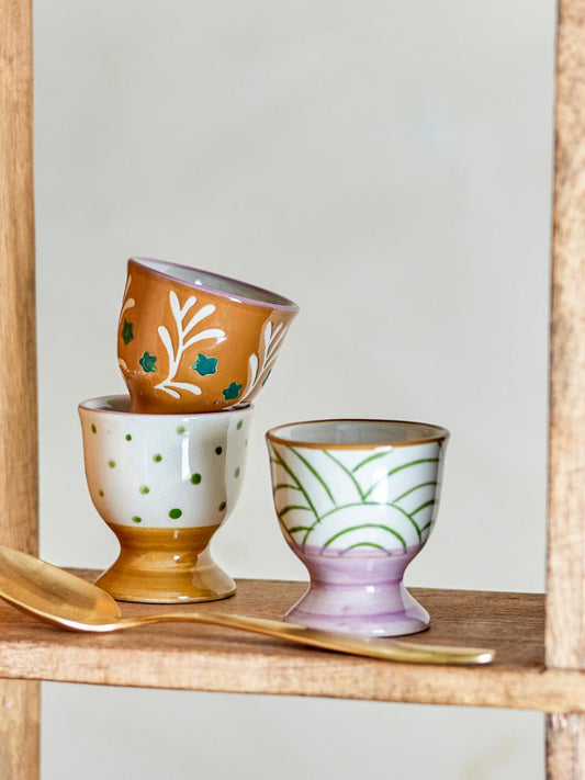 Set de 3 coquetiers peints à la main