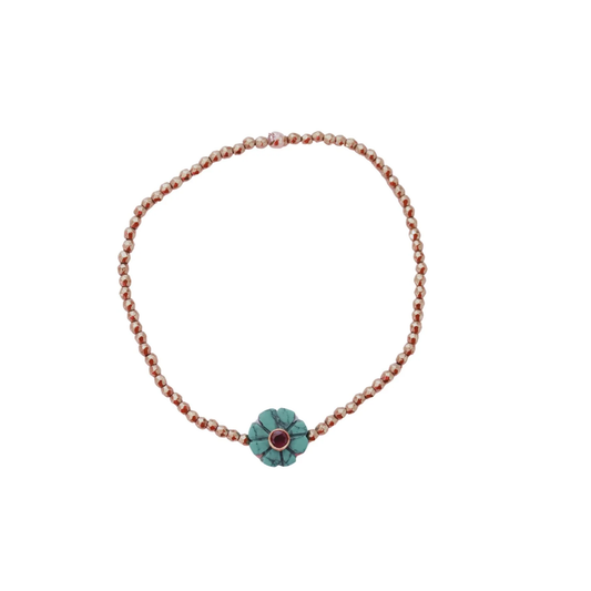 Bracelet fleur turquoise