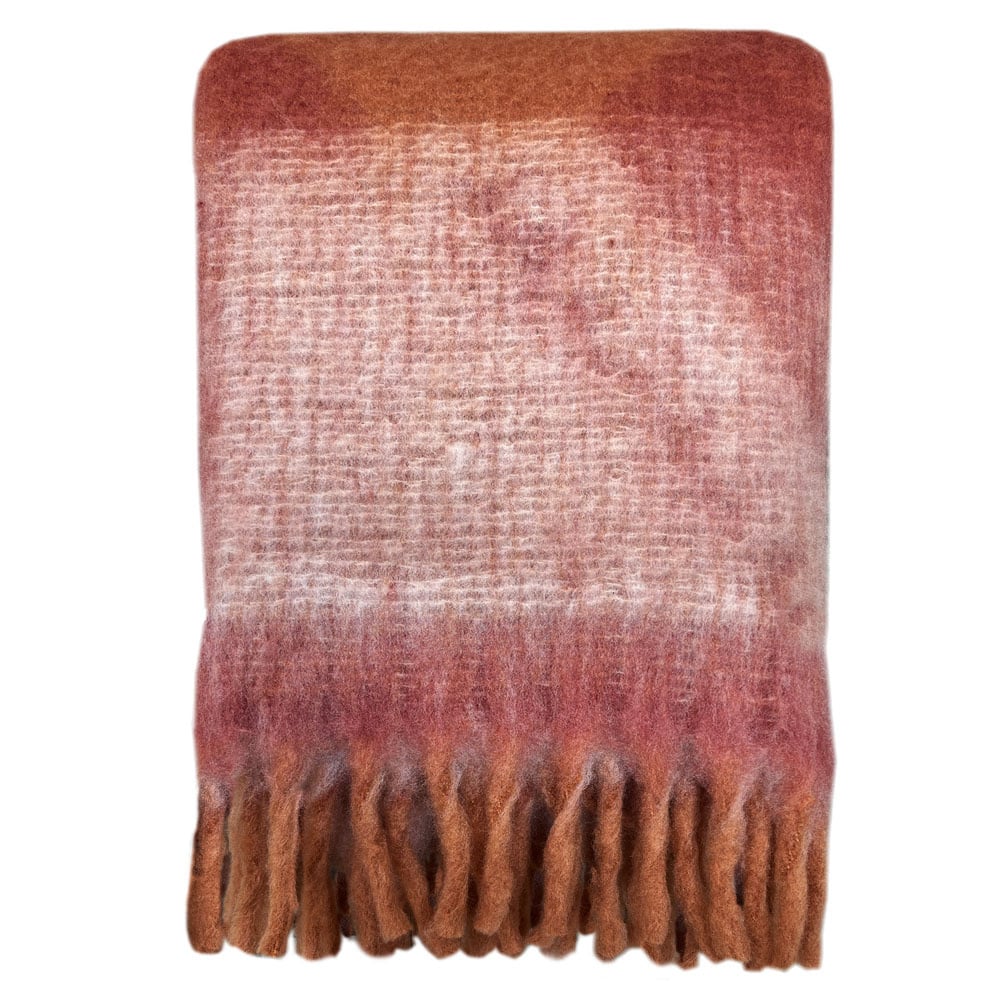 Plaid dégradé rouille rose