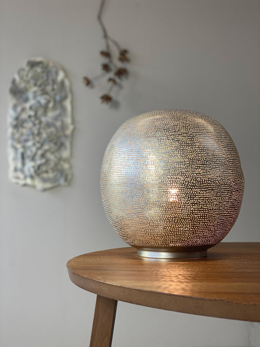 Lampe ronde argent taille S