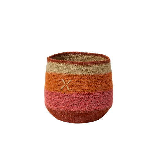 Panier / cache pot L orange