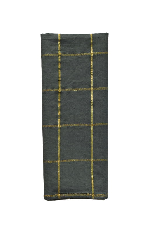 Serviette forêt carreaux or