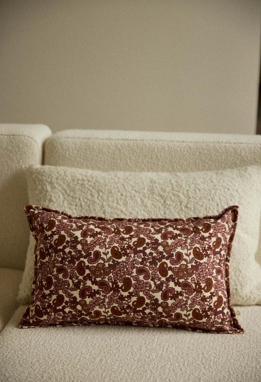 Coussin arabesque bordeaux