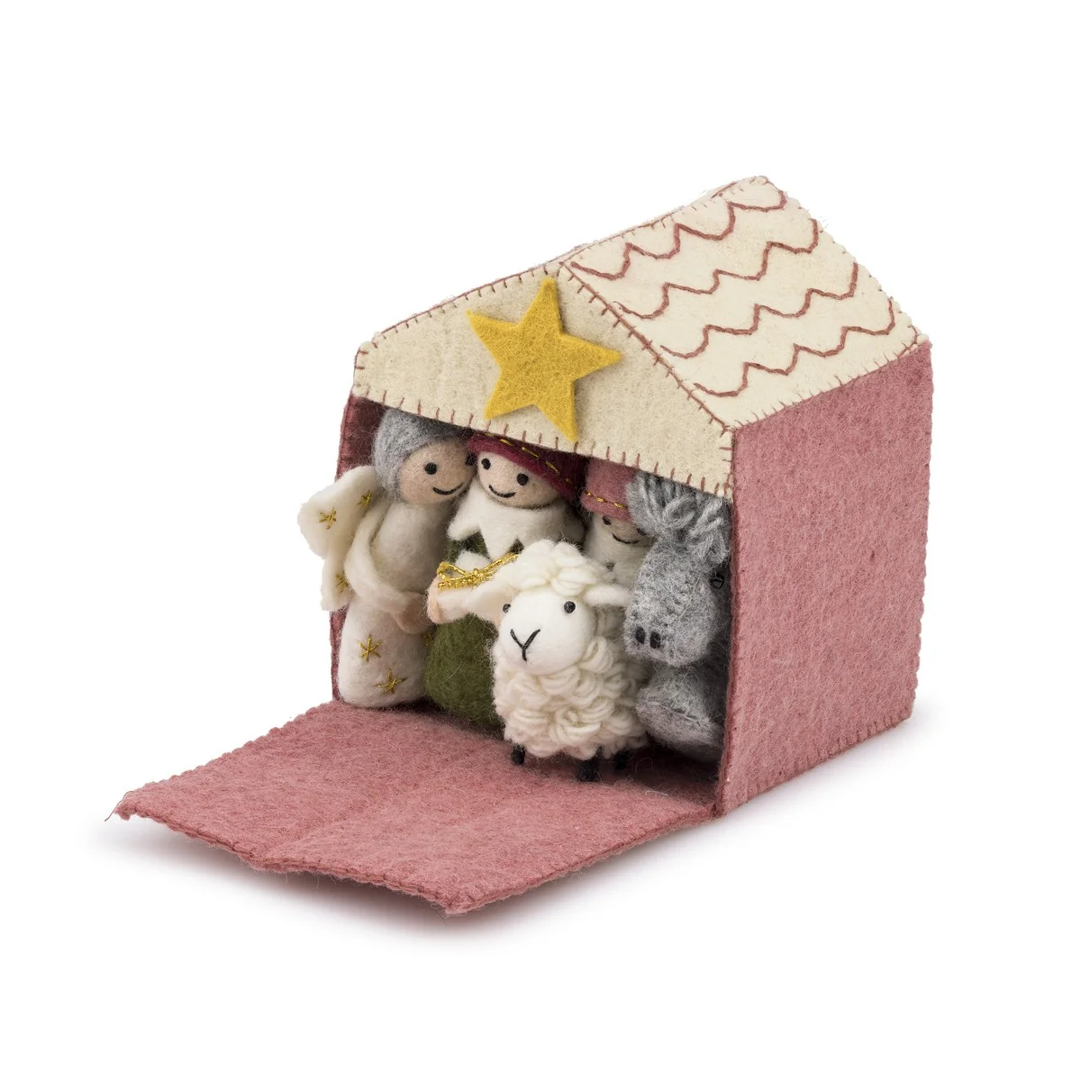 Crêche en laine rose