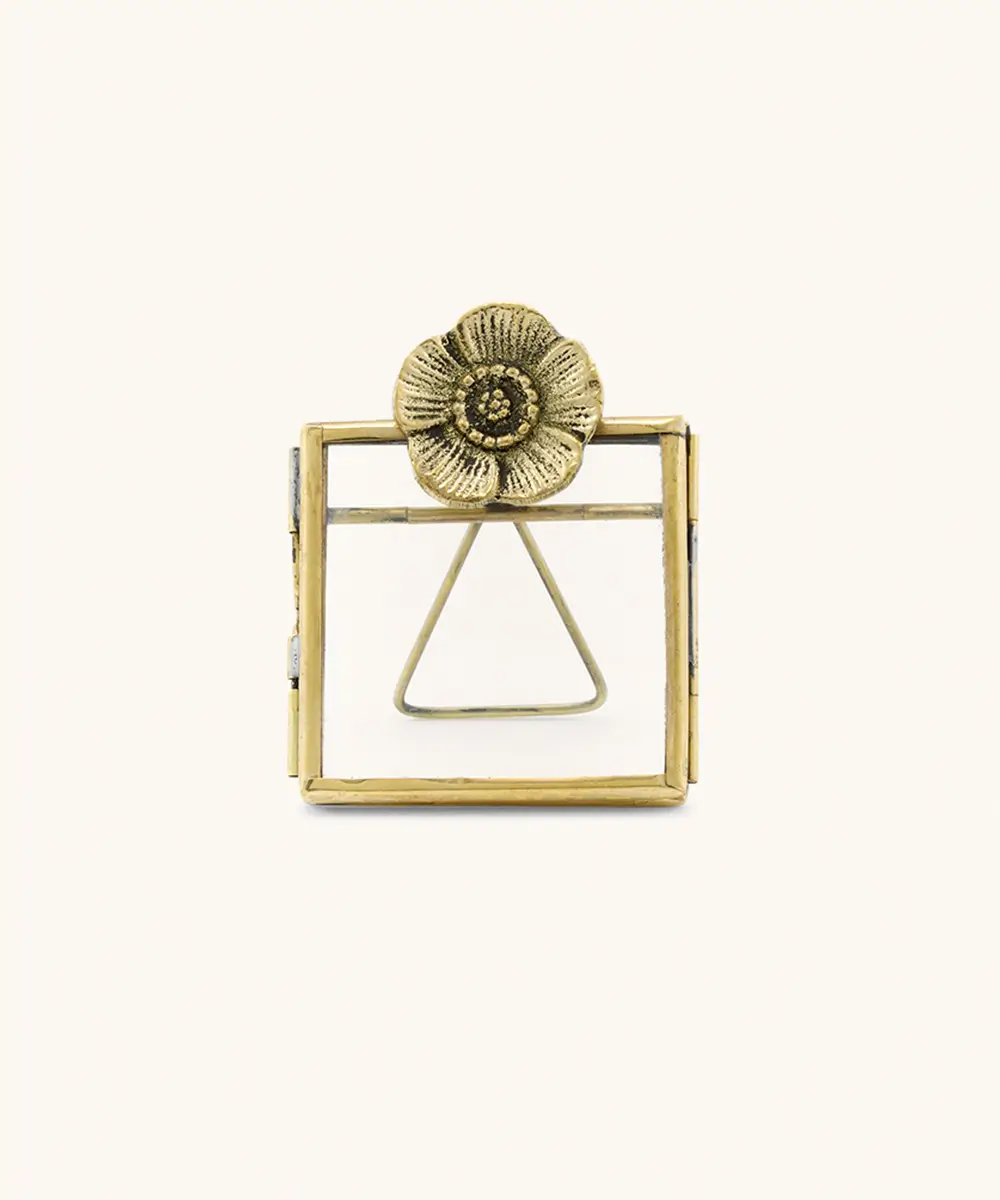Cadre fleur or