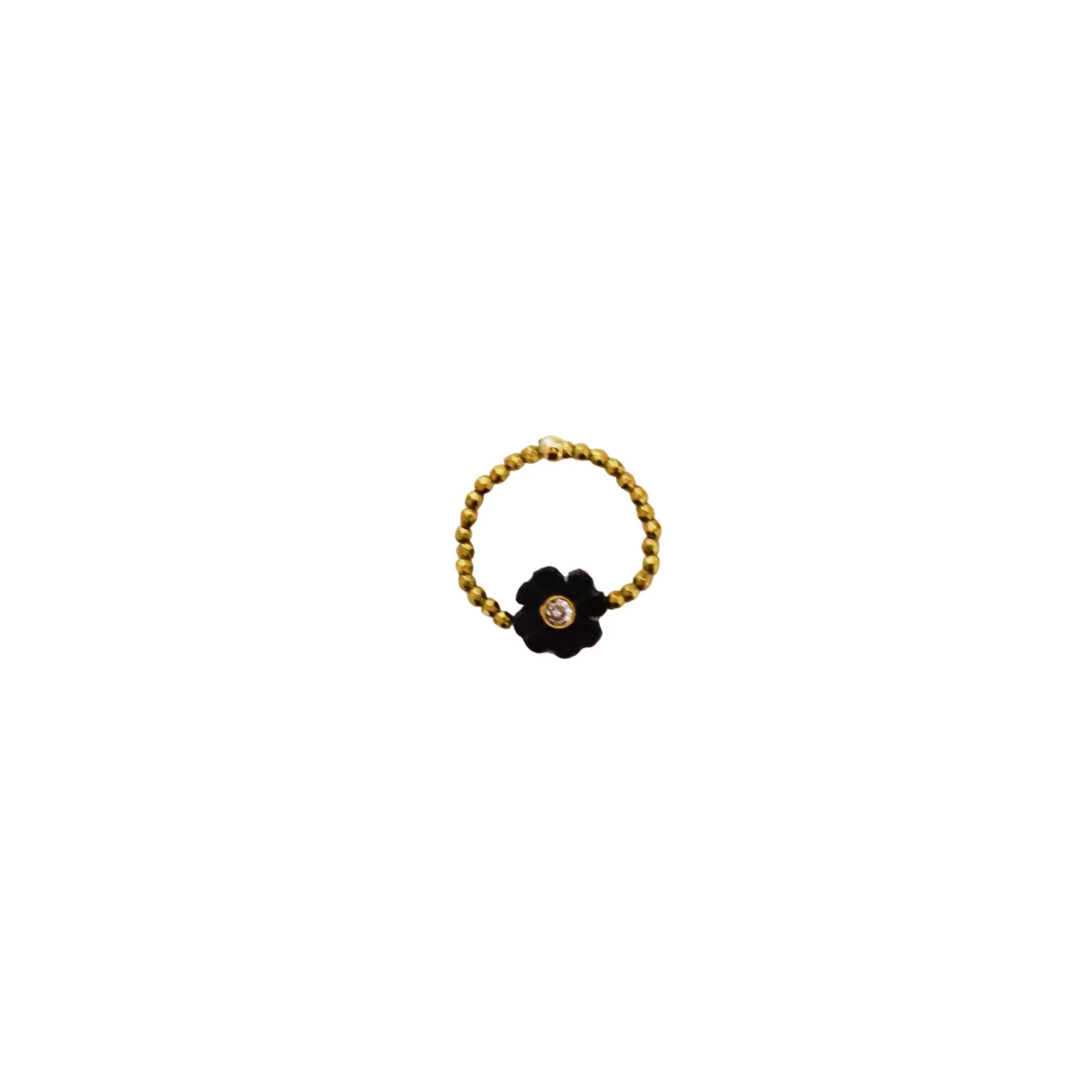 Bague fleur Onyx noir