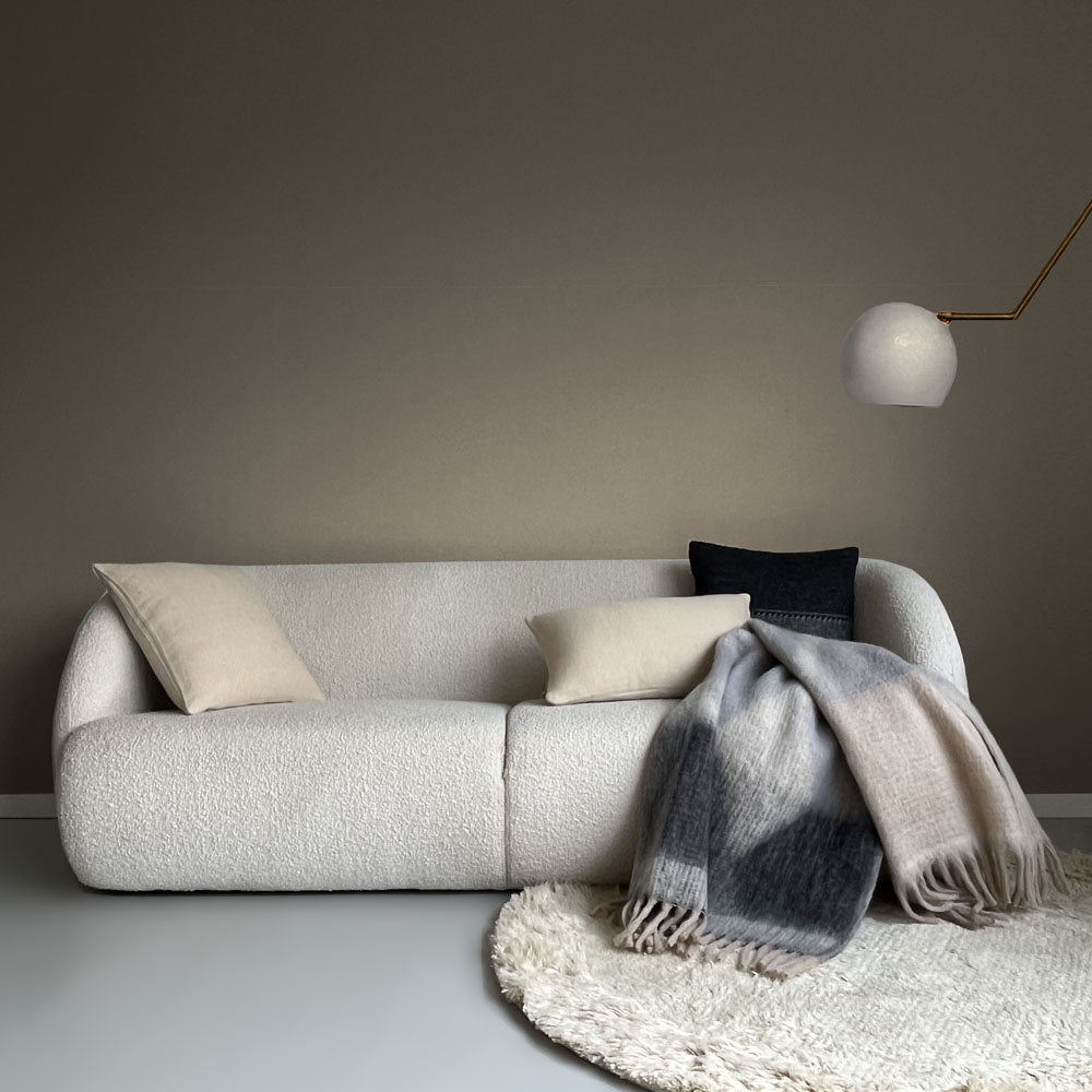 Plaid dégradé gris beige