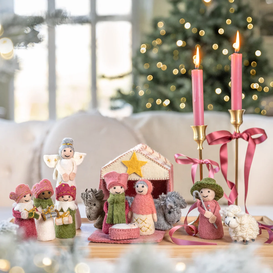 Crêche en laine rose