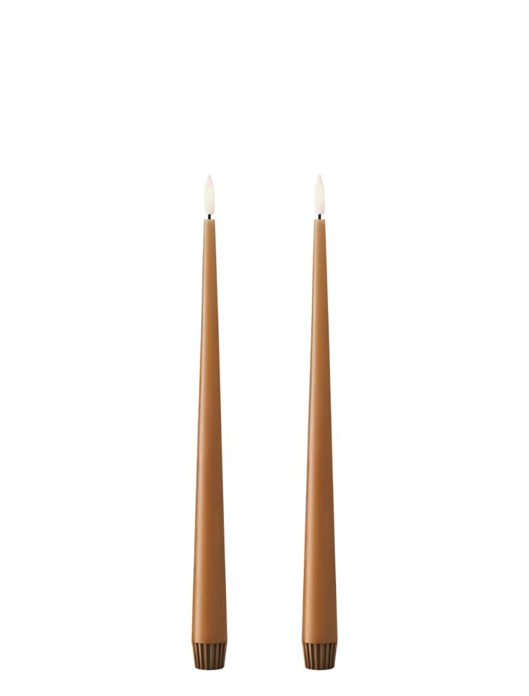 Bougie chandelle LED marron x 2