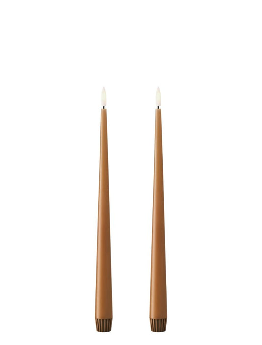 Bougie chandelle LED marron x 2