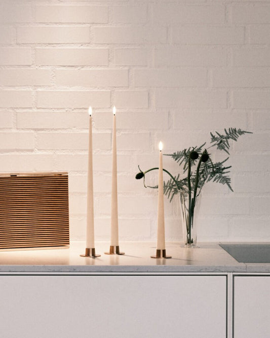 Bougie chandelle LED beige x 2